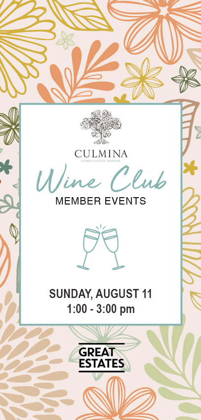 Wine Club Exclusive Event | August 11, 1:00-3:00pm